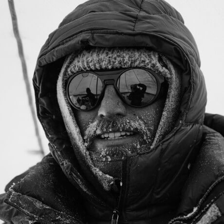 Nick Cahill on Pikes Peak. MASV Multiconnect enabled fast file transfer to L.A. studio. Black and white portrait. Nick Cahill on Pikes Peak. MASV Multiconnect enabled fast file transfer to L.A. studio. Black and white portrait.