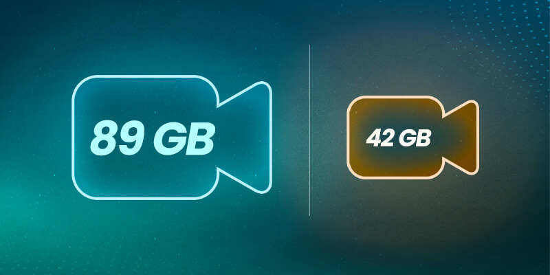 A file being compressed from 89 GB to 42 GB