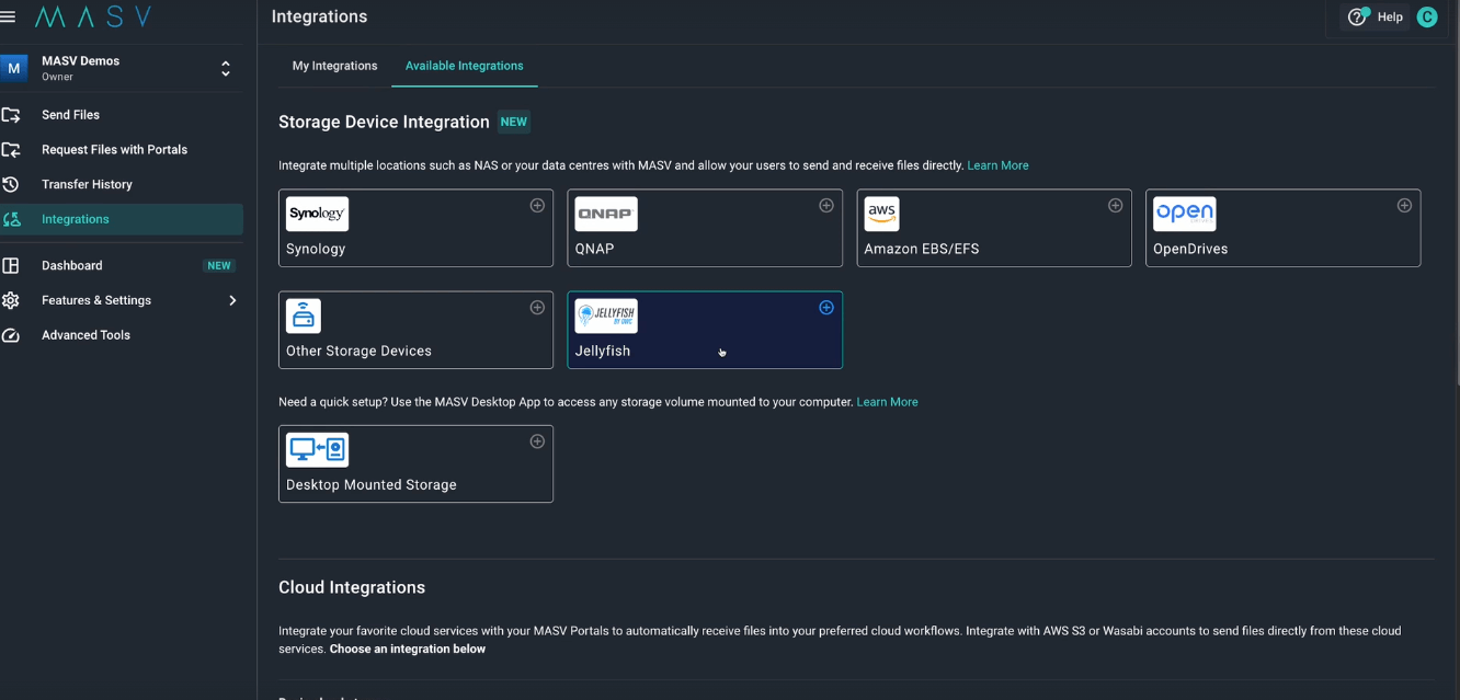 MASV Jellyfish Integration: Dynamic package routing for faster file transfer. Role-based S3 access. Streamline workflows.