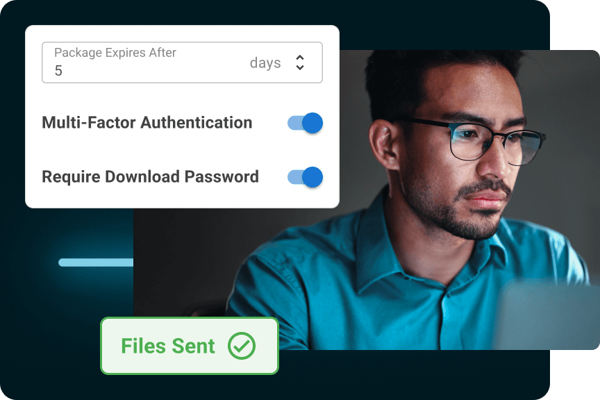 An IT admin shares a secure file with MASV